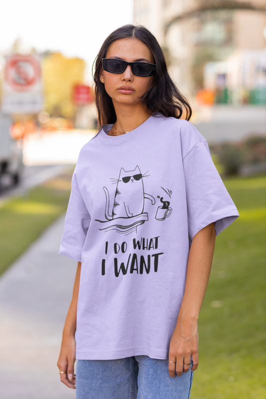 “I Do What I Want” Oversized T-Shirt (Lavender)