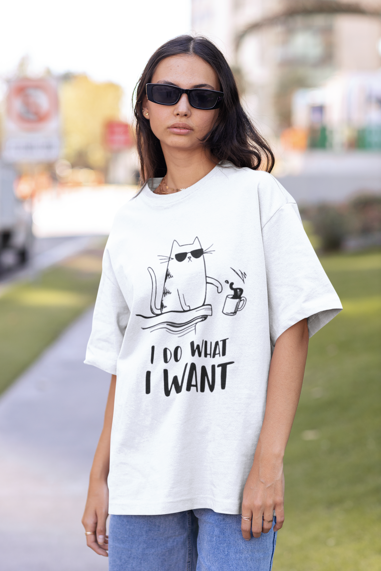 “I Do What I Want” Oversized T-Shirt (White)
