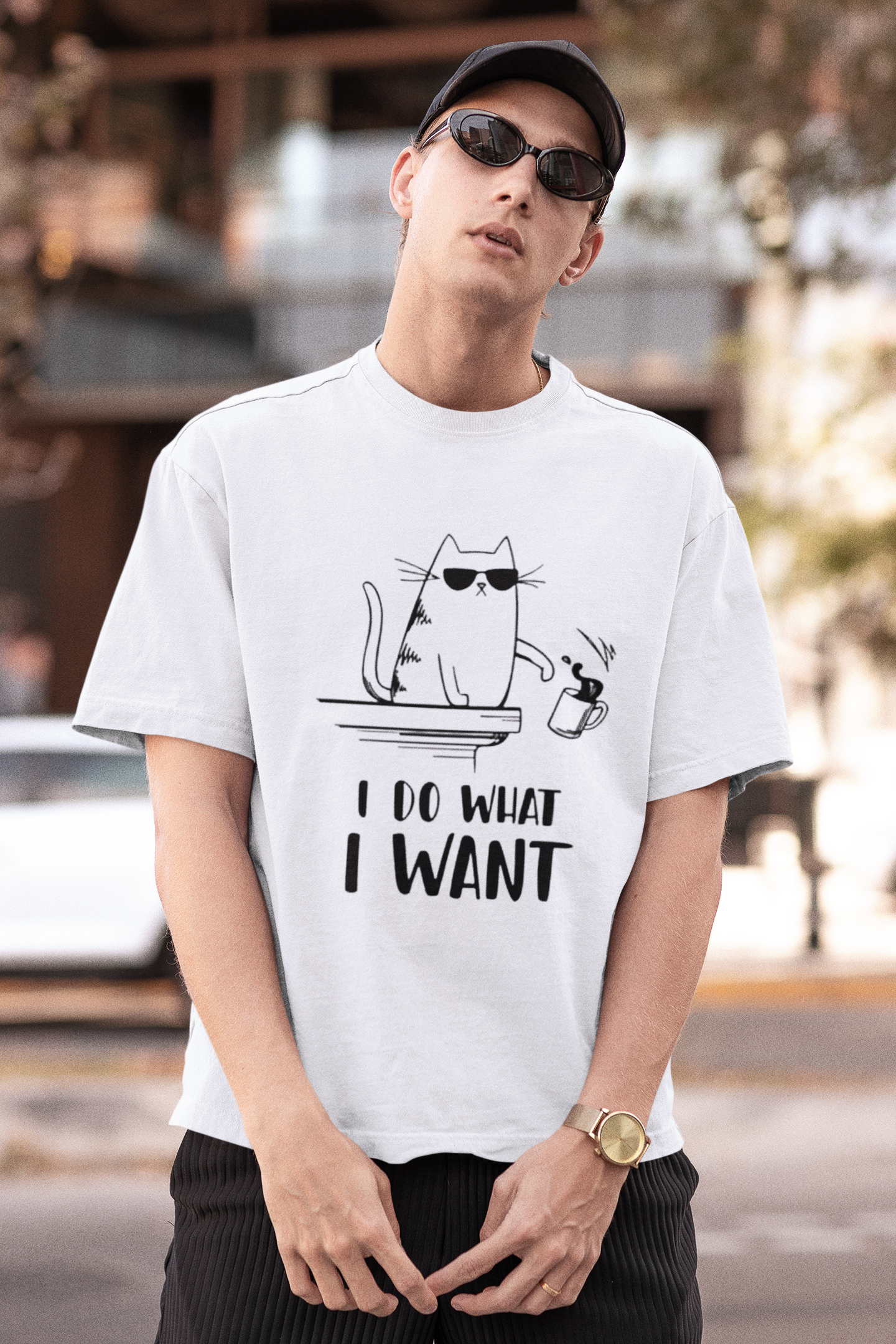 “I Do What I Want” Oversized T-Shirt (White)