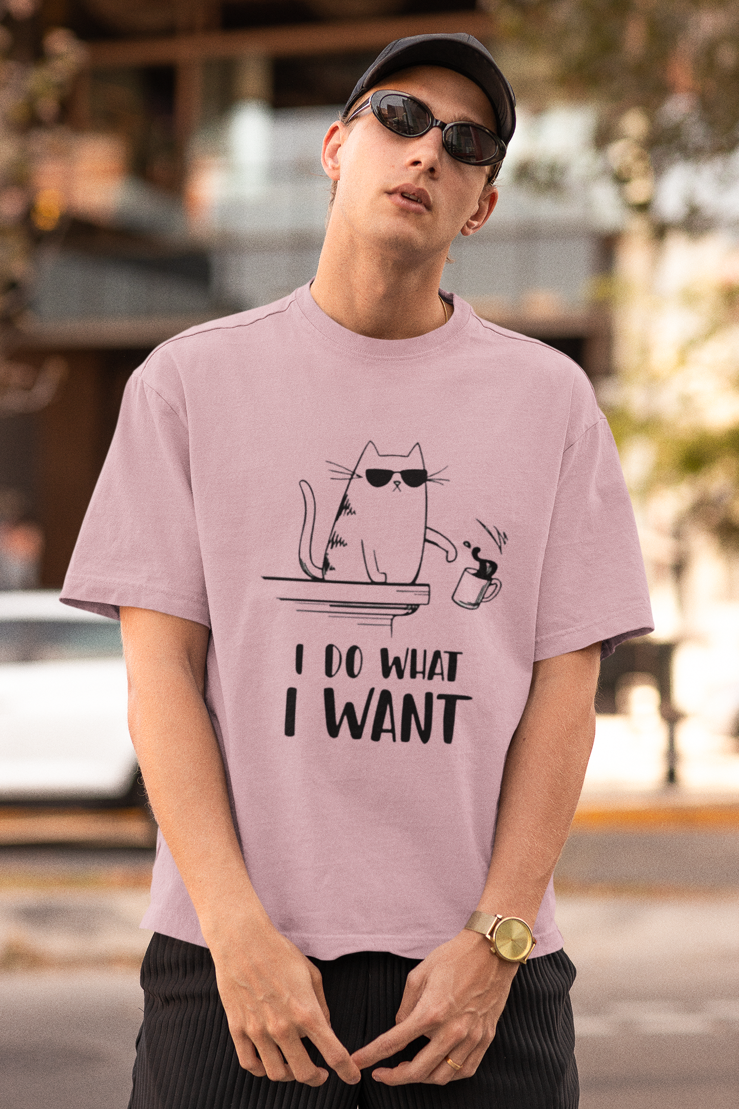 “I Do What I Want” Oversized T-Shirt (Pink)