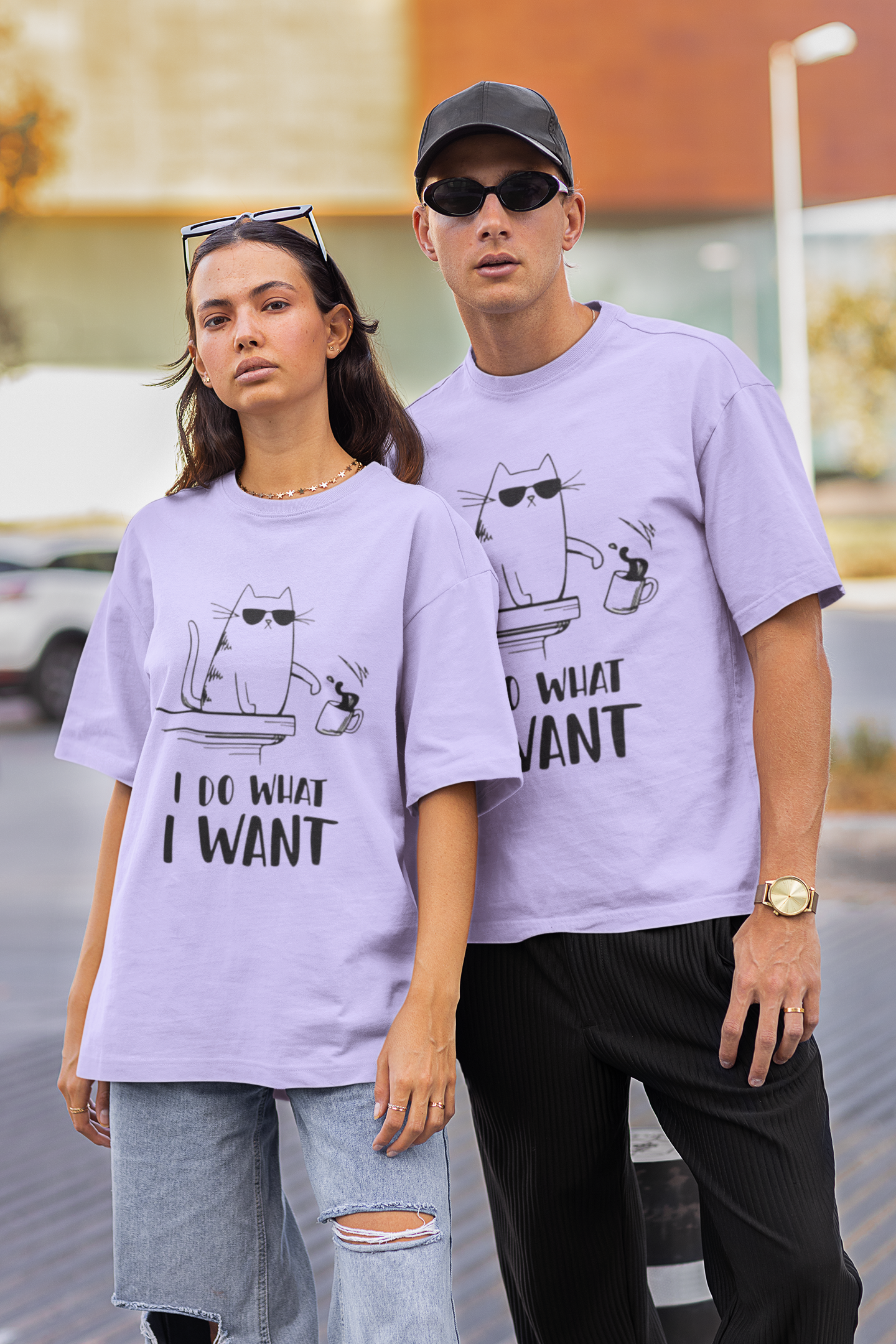 “I Do What I Want” Oversized T-Shirt (Lavender)