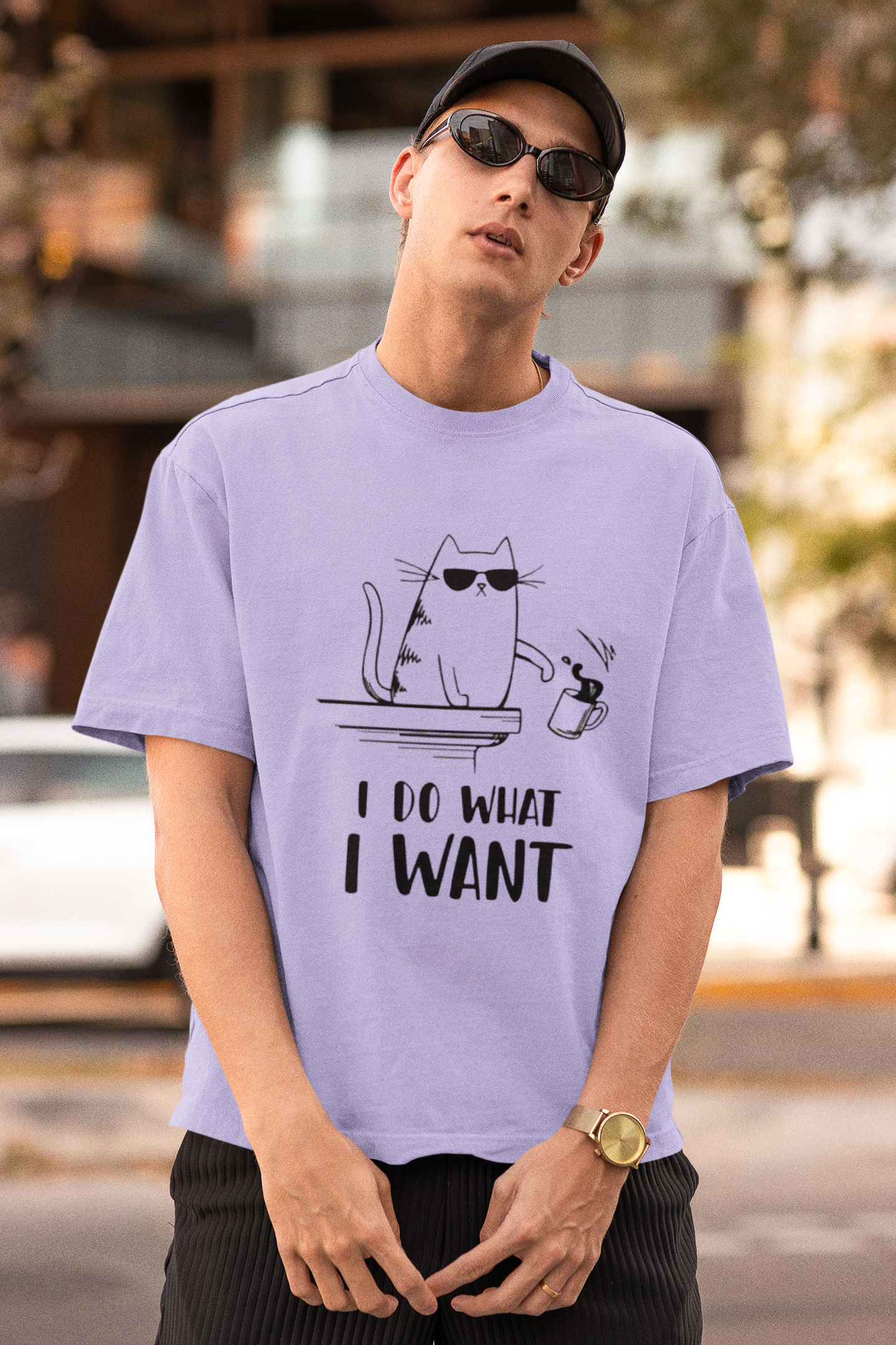 “I Do What I Want” Oversized T-Shirt (Lavender)