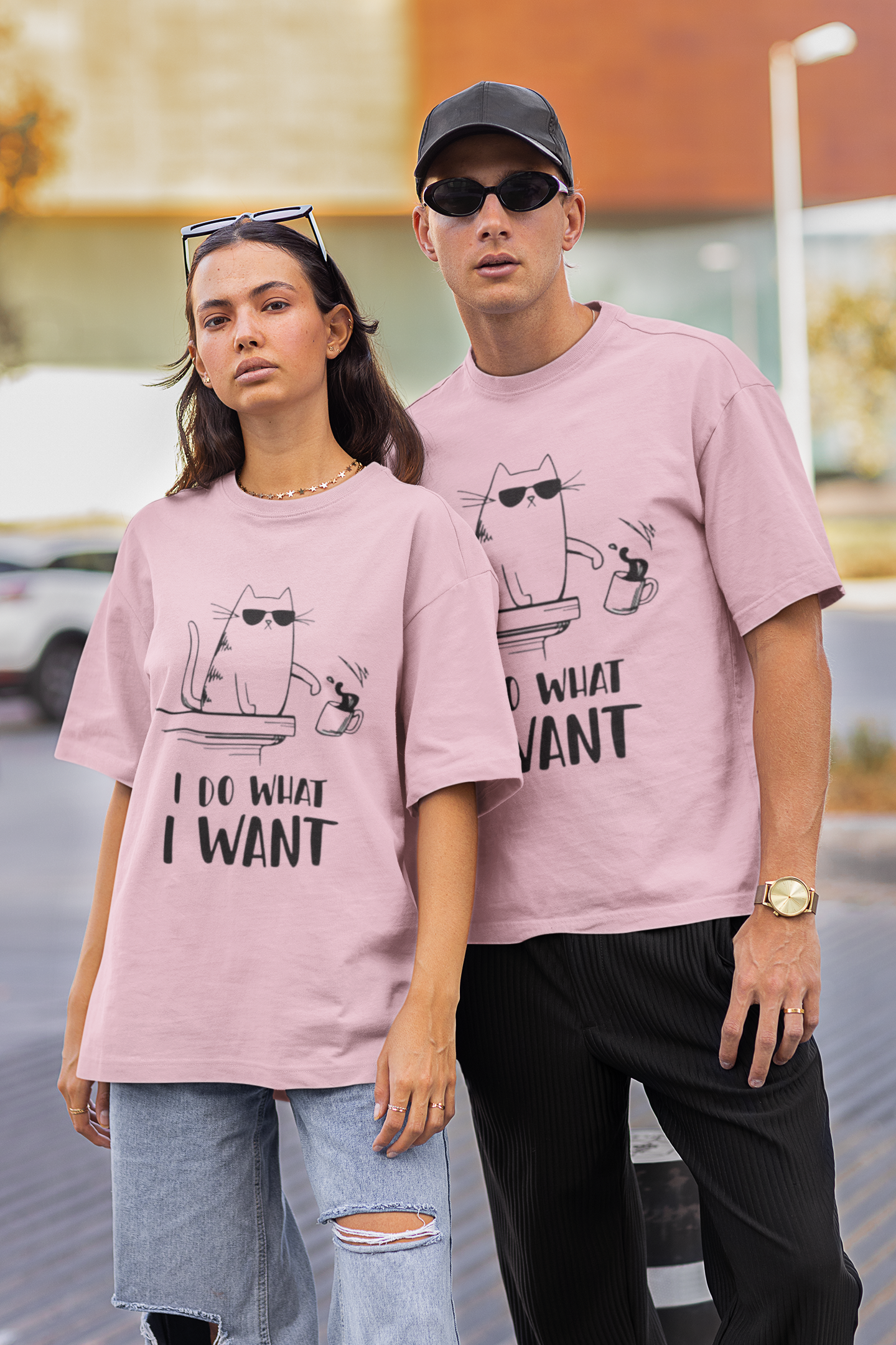“I Do What I Want” Oversized T-Shirt (Pink)