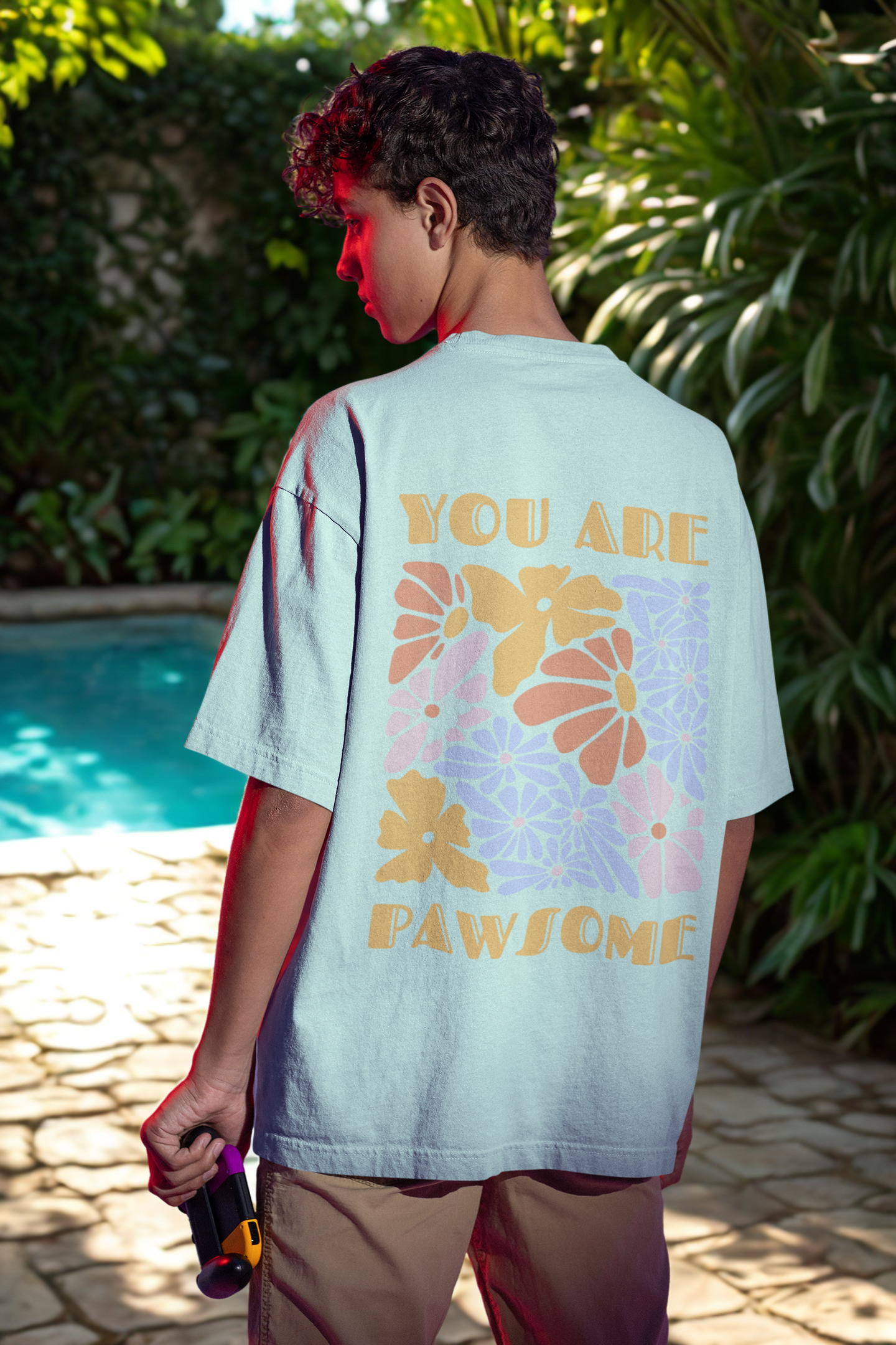 "You Are Pawsome" Oversized Unisex Tshirt - Mint